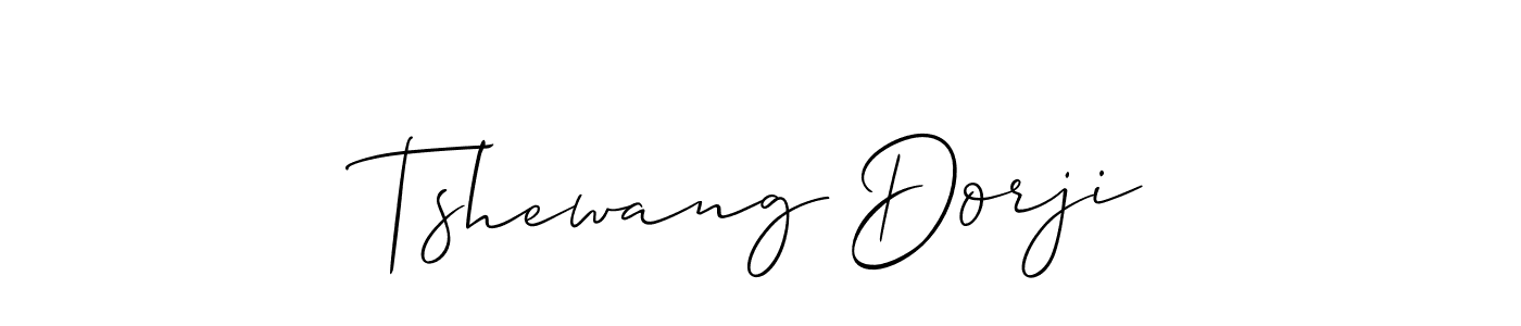 Create a beautiful signature design for name Tshewang Dorji. With this signature (Allison_Script) fonts, you can make a handwritten signature for free. Tshewang Dorji signature style 2 images and pictures png