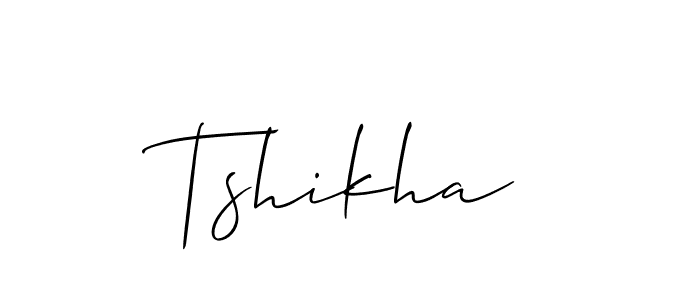 Make a beautiful signature design for name Tshikha. With this signature (Allison_Script) style, you can create a handwritten signature for free. Tshikha signature style 2 images and pictures png