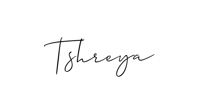 It looks lik you need a new signature style for name Tshreya. Design unique handwritten (Allison_Script) signature with our free signature maker in just a few clicks. Tshreya signature style 2 images and pictures png