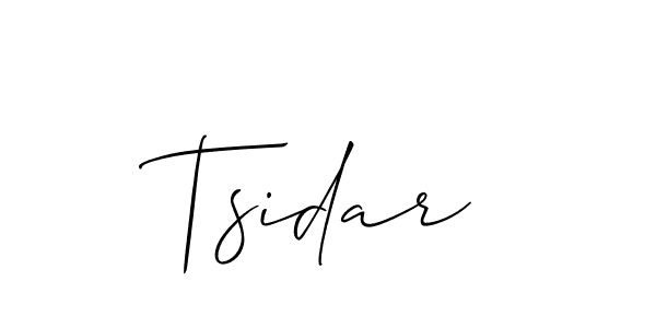 Use a signature maker to create a handwritten signature online. With this signature software, you can design (Allison_Script) your own signature for name Tsidar. Tsidar signature style 2 images and pictures png