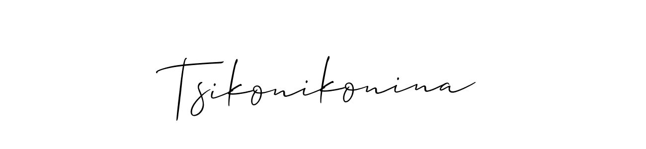 Allison_Script is a professional signature style that is perfect for those who want to add a touch of class to their signature. It is also a great choice for those who want to make their signature more unique. Get Tsikonikonina name to fancy signature for free. Tsikonikonina signature style 2 images and pictures png