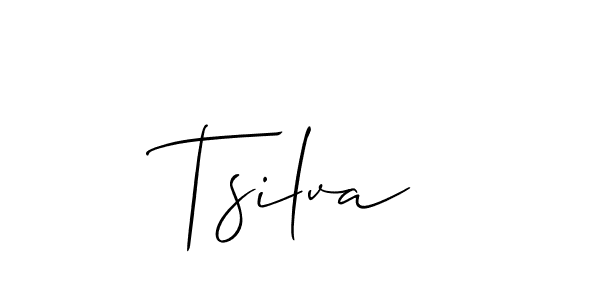 How to make Tsilva name signature. Use Allison_Script style for creating short signs online. This is the latest handwritten sign. Tsilva signature style 2 images and pictures png