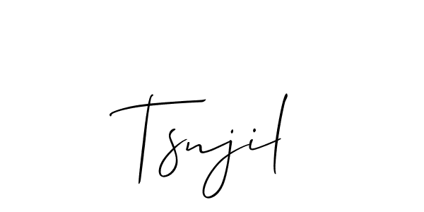 Make a beautiful signature design for name Tsnjil. With this signature (Allison_Script) style, you can create a handwritten signature for free. Tsnjil signature style 2 images and pictures png