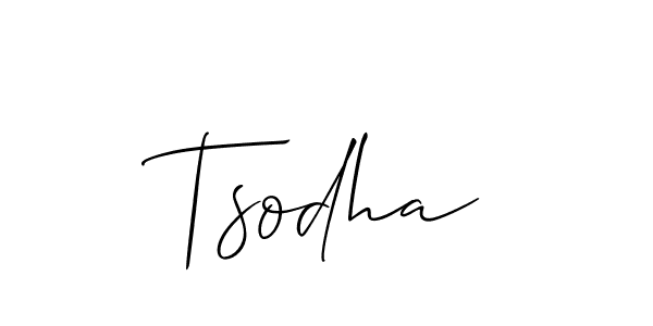 You should practise on your own different ways (Allison_Script) to write your name (Tsodha) in signature. don't let someone else do it for you. Tsodha signature style 2 images and pictures png