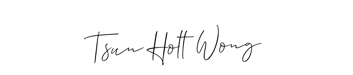 How to make Tsun Holt Wong name signature. Use Allison_Script style for creating short signs online. This is the latest handwritten sign. Tsun Holt Wong signature style 2 images and pictures png