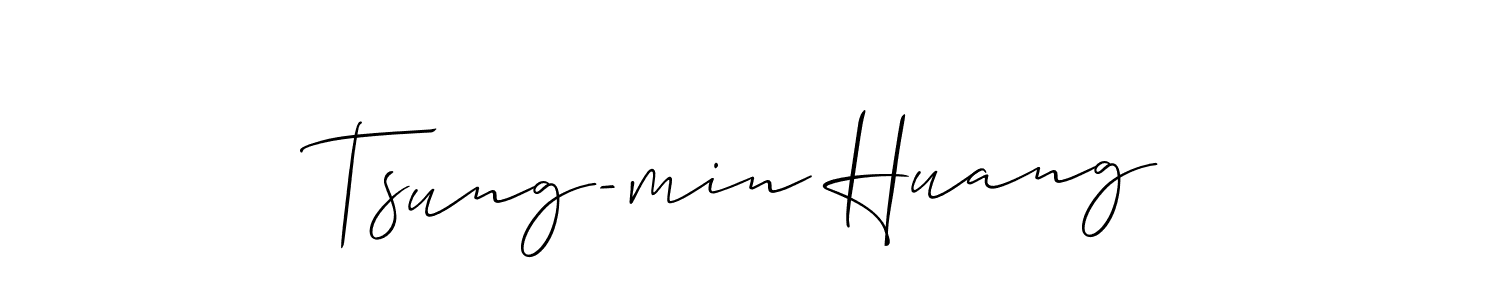 This is the best signature style for the Tsung-min Huang name. Also you like these signature font (Allison_Script). Mix name signature. Tsung-min Huang signature style 2 images and pictures png