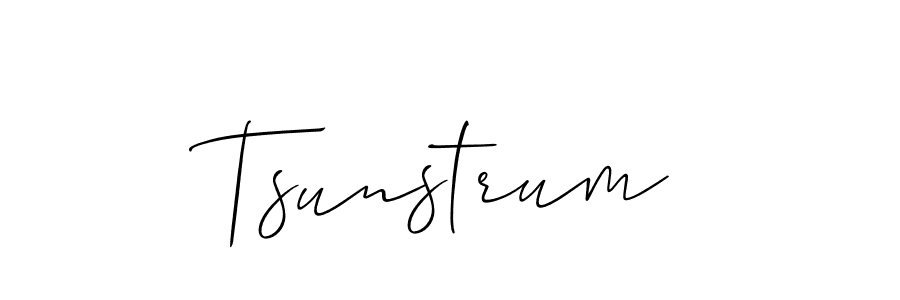 How to make Tsunstrum signature? Allison_Script is a professional autograph style. Create handwritten signature for Tsunstrum name. Tsunstrum signature style 2 images and pictures png