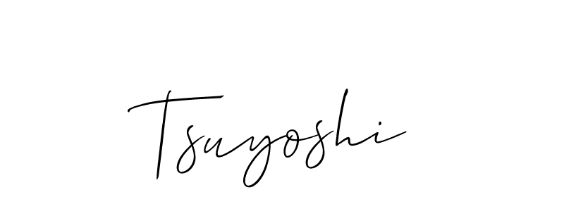Use a signature maker to create a handwritten signature online. With this signature software, you can design (Allison_Script) your own signature for name Tsuyoshi. Tsuyoshi signature style 2 images and pictures png