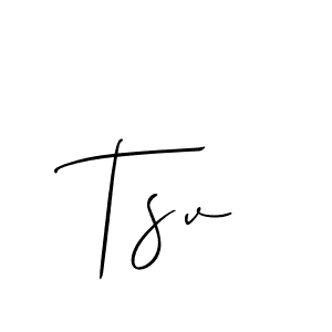 It looks lik you need a new signature style for name Tsv. Design unique handwritten (Allison_Script) signature with our free signature maker in just a few clicks. Tsv signature style 2 images and pictures png