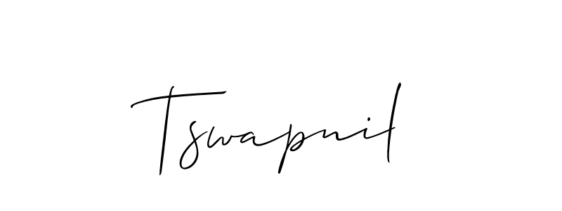 The best way (Allison_Script) to make a short signature is to pick only two or three words in your name. The name Tswapnil include a total of six letters. For converting this name. Tswapnil signature style 2 images and pictures png