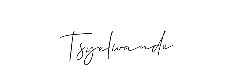 How to make Tsyelwande name signature. Use Allison_Script style for creating short signs online. This is the latest handwritten sign. Tsyelwande signature style 2 images and pictures png