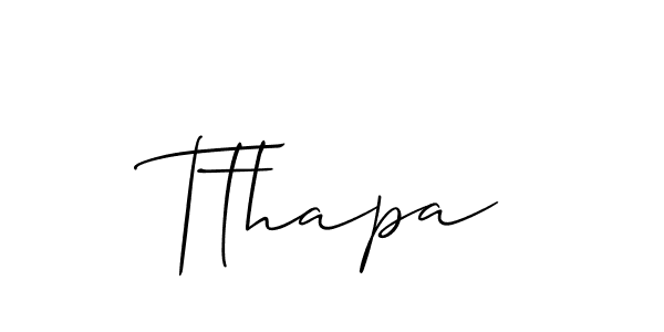 Allison_Script is a professional signature style that is perfect for those who want to add a touch of class to their signature. It is also a great choice for those who want to make their signature more unique. Get Tthapa name to fancy signature for free. Tthapa signature style 2 images and pictures png