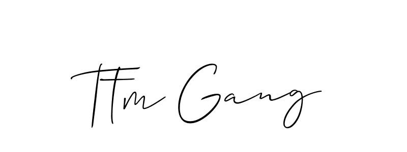 It looks lik you need a new signature style for name Ttm Gang. Design unique handwritten (Allison_Script) signature with our free signature maker in just a few clicks. Ttm Gang signature style 2 images and pictures png