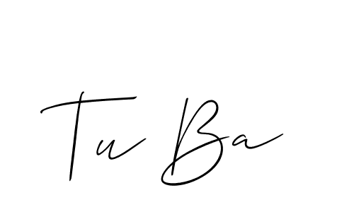 Use a signature maker to create a handwritten signature online. With this signature software, you can design (Allison_Script) your own signature for name Tu Ba. Tu Ba signature style 2 images and pictures png