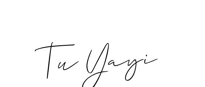 Similarly Allison_Script is the best handwritten signature design. Signature creator online .You can use it as an online autograph creator for name Tu Yayi. Tu Yayi signature style 2 images and pictures png