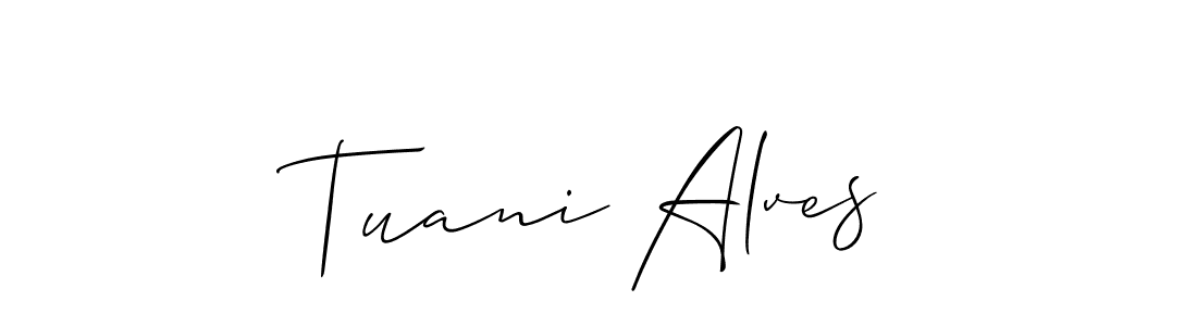 How to Draw Tuani Alves signature style? Allison_Script is a latest design signature styles for name Tuani Alves. Tuani Alves signature style 2 images and pictures png
