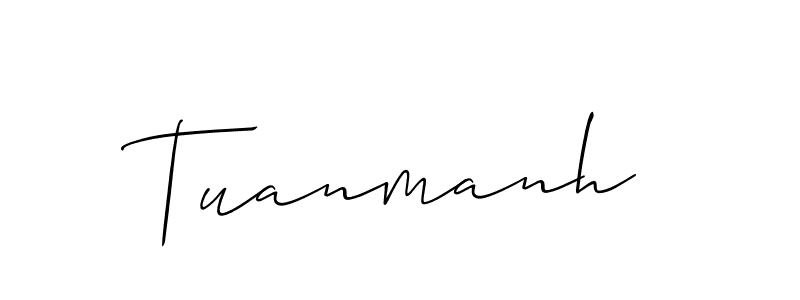 Allison_Script is a professional signature style that is perfect for those who want to add a touch of class to their signature. It is also a great choice for those who want to make their signature more unique. Get Tuanmanh name to fancy signature for free. Tuanmanh signature style 2 images and pictures png