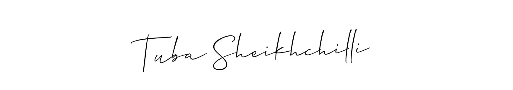 Make a short Tuba Sheikhchilli signature style. Manage your documents anywhere anytime using Allison_Script. Create and add eSignatures, submit forms, share and send files easily. Tuba Sheikhchilli signature style 2 images and pictures png