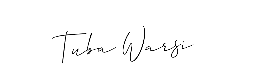 Tuba Warsi stylish signature style. Best Handwritten Sign (Allison_Script) for my name. Handwritten Signature Collection Ideas for my name Tuba Warsi. Tuba Warsi signature style 2 images and pictures png