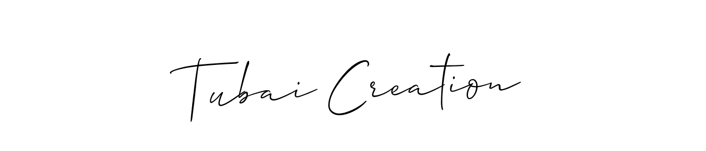 How to Draw Tubai Creation signature style? Allison_Script is a latest design signature styles for name Tubai Creation. Tubai Creation signature style 2 images and pictures png