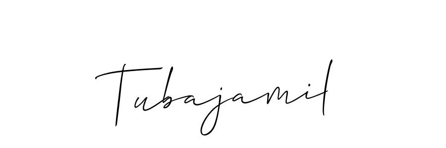 Allison_Script is a professional signature style that is perfect for those who want to add a touch of class to their signature. It is also a great choice for those who want to make their signature more unique. Get Tubajamil name to fancy signature for free. Tubajamil signature style 2 images and pictures png