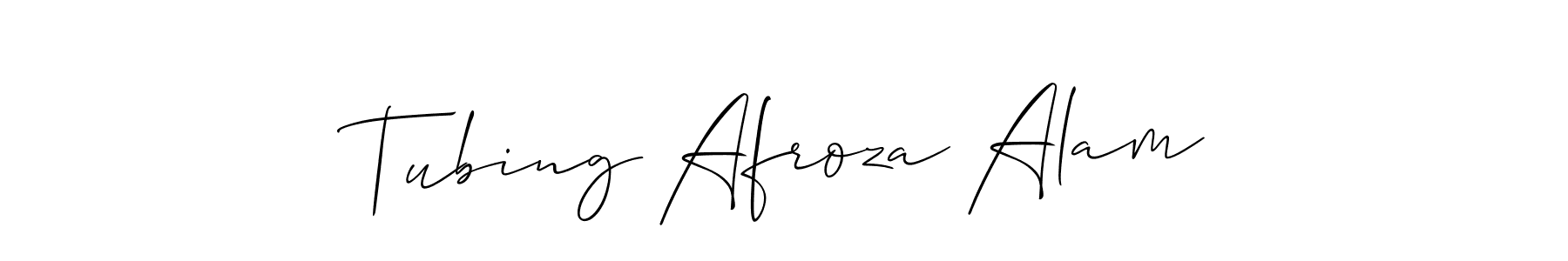 Also You can easily find your signature by using the search form. We will create Tubing Afroza Alam name handwritten signature images for you free of cost using Allison_Script sign style. Tubing Afroza Alam signature style 2 images and pictures png