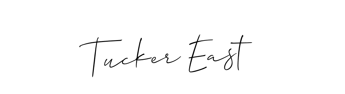 How to make Tucker East name signature. Use Allison_Script style for creating short signs online. This is the latest handwritten sign. Tucker East signature style 2 images and pictures png