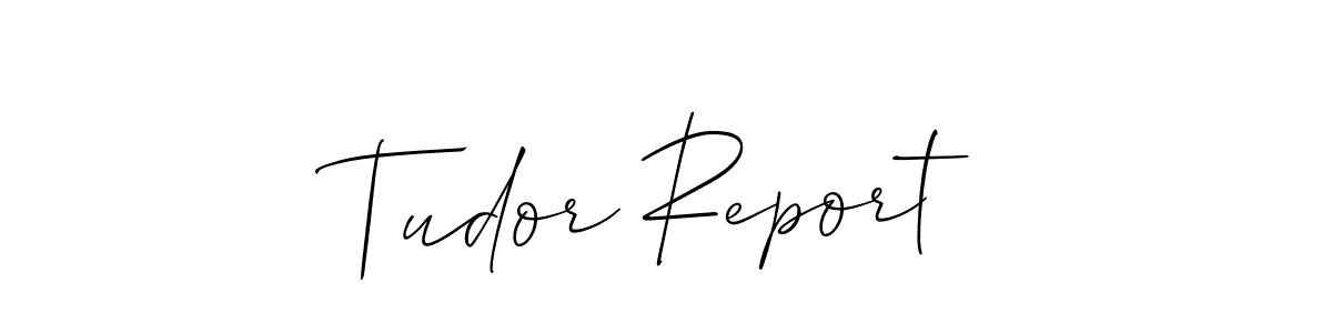 How to make Tudor Report name signature. Use Allison_Script style for creating short signs online. This is the latest handwritten sign. Tudor Report signature style 2 images and pictures png