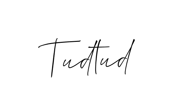 Make a beautiful signature design for name Tudtud. With this signature (Allison_Script) style, you can create a handwritten signature for free. Tudtud signature style 2 images and pictures png