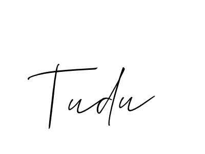Design your own signature with our free online signature maker. With this signature software, you can create a handwritten (Allison_Script) signature for name Tudu. Tudu signature style 2 images and pictures png