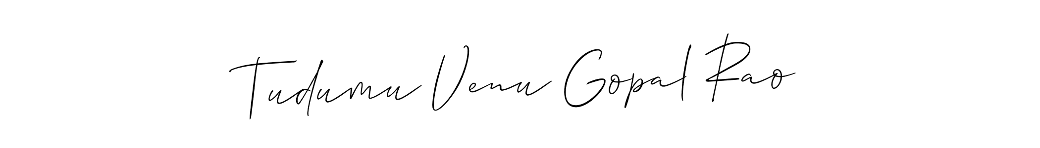 Create a beautiful signature design for name Tudumu Venu Gopal Rao. With this signature (Allison_Script) fonts, you can make a handwritten signature for free. Tudumu Venu Gopal Rao signature style 2 images and pictures png