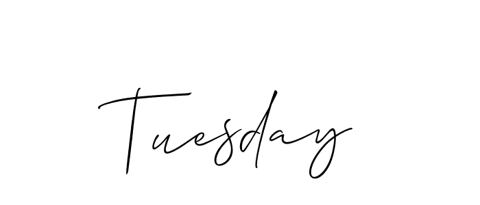 You should practise on your own different ways (Allison_Script) to write your name (Tuesday) in signature. don't let someone else do it for you. Tuesday signature style 2 images and pictures png