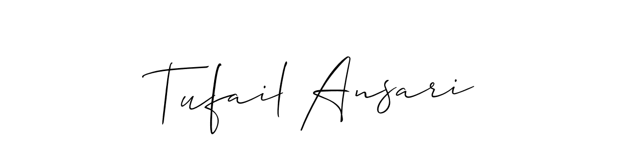 Make a beautiful signature design for name Tufail Ansari. With this signature (Allison_Script) style, you can create a handwritten signature for free. Tufail Ansari signature style 2 images and pictures png