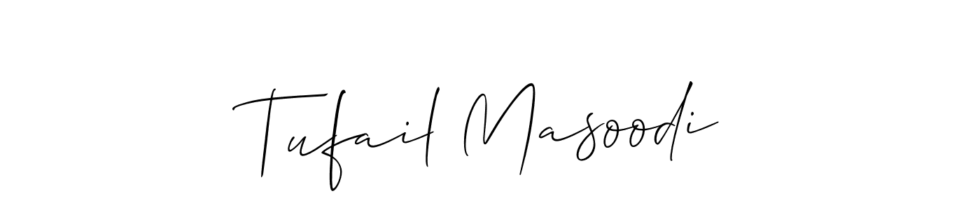 How to make Tufail Masoodi signature? Allison_Script is a professional autograph style. Create handwritten signature for Tufail Masoodi name. Tufail Masoodi signature style 2 images and pictures png
