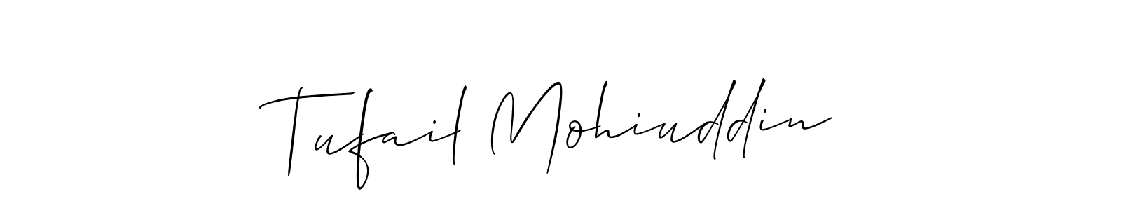 How to make Tufail Mohiuddin name signature. Use Allison_Script style for creating short signs online. This is the latest handwritten sign. Tufail Mohiuddin signature style 2 images and pictures png