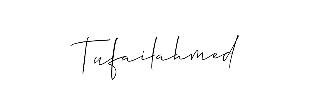 How to make Tufailahmed signature? Allison_Script is a professional autograph style. Create handwritten signature for Tufailahmed name. Tufailahmed signature style 2 images and pictures png