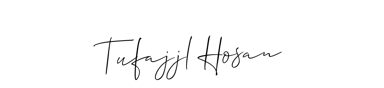Use a signature maker to create a handwritten signature online. With this signature software, you can design (Allison_Script) your own signature for name Tufajjl Hosan. Tufajjl Hosan signature style 2 images and pictures png