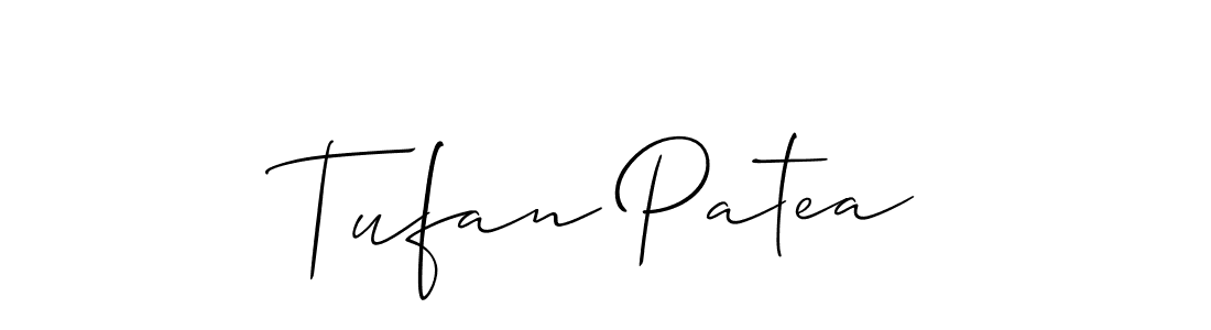 Make a beautiful signature design for name Tufan Patea. With this signature (Allison_Script) style, you can create a handwritten signature for free. Tufan Patea signature style 2 images and pictures png