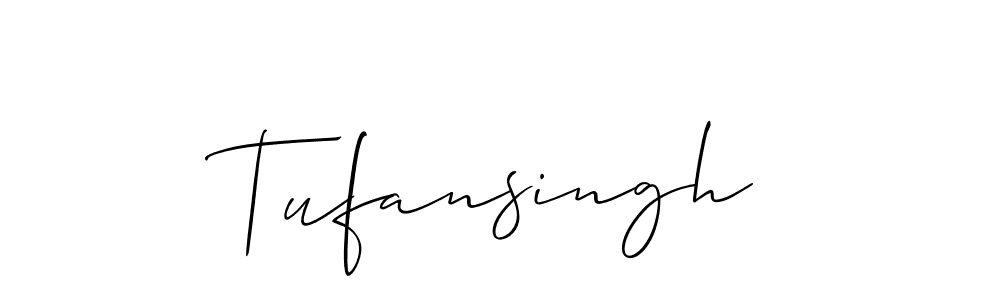Also You can easily find your signature by using the search form. We will create Tufansingh name handwritten signature images for you free of cost using Allison_Script sign style. Tufansingh signature style 2 images and pictures png
