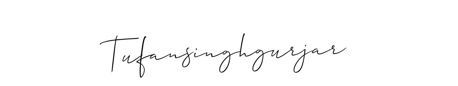 The best way (Allison_Script) to make a short signature is to pick only two or three words in your name. The name Tufansinghgurjar include a total of six letters. For converting this name. Tufansinghgurjar signature style 2 images and pictures png