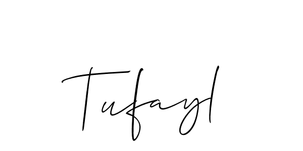 Tufayl stylish signature style. Best Handwritten Sign (Allison_Script) for my name. Handwritten Signature Collection Ideas for my name Tufayl. Tufayl signature style 2 images and pictures png