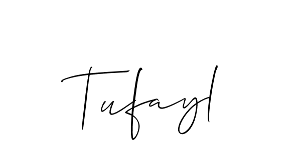 Design your own signature with our free online signature maker. With this signature software, you can create a handwritten (Allison_Script) signature for name Tufayl. Tufayl signature style 2 images and pictures png