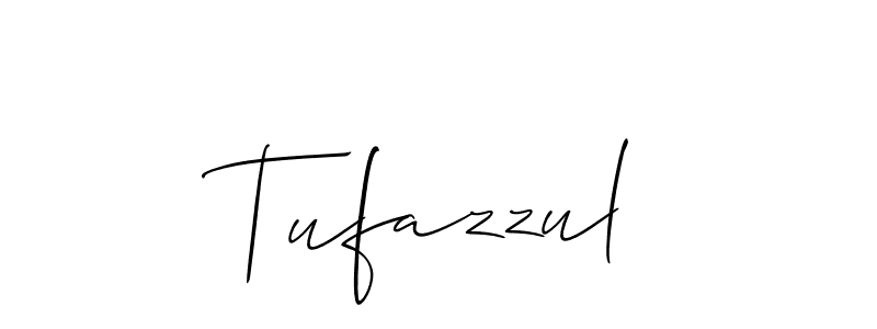 Make a beautiful signature design for name Tufazzul. With this signature (Allison_Script) style, you can create a handwritten signature for free. Tufazzul signature style 2 images and pictures png