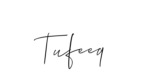 The best way (Allison_Script) to make a short signature is to pick only two or three words in your name. The name Tufeeq include a total of six letters. For converting this name. Tufeeq signature style 2 images and pictures png