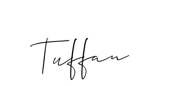 Use a signature maker to create a handwritten signature online. With this signature software, you can design (Allison_Script) your own signature for name Tuffan. Tuffan signature style 2 images and pictures png