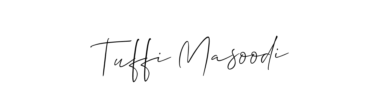 Make a beautiful signature design for name Tuffi Masoodi. With this signature (Allison_Script) style, you can create a handwritten signature for free. Tuffi Masoodi signature style 2 images and pictures png