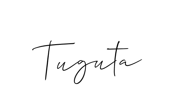 The best way (Allison_Script) to make a short signature is to pick only two or three words in your name. The name Tuguta include a total of six letters. For converting this name. Tuguta signature style 2 images and pictures png