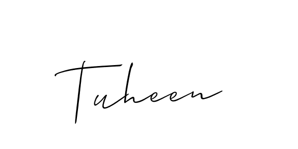 How to make Tuheen signature? Allison_Script is a professional autograph style. Create handwritten signature for Tuheen name. Tuheen signature style 2 images and pictures png