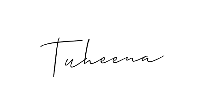 Tuheena stylish signature style. Best Handwritten Sign (Allison_Script) for my name. Handwritten Signature Collection Ideas for my name Tuheena. Tuheena signature style 2 images and pictures png