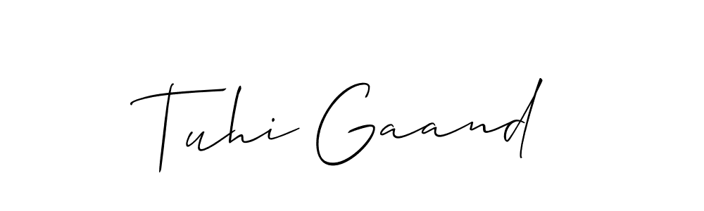 It looks lik you need a new signature style for name Tuhi Gaand. Design unique handwritten (Allison_Script) signature with our free signature maker in just a few clicks. Tuhi Gaand signature style 2 images and pictures png